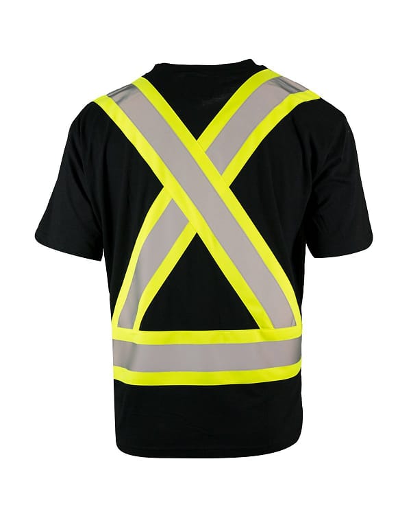 FORCEFIELD - HI VIS CREW NECK SHORT SLEEVE SAFETY T-SHIRT WITH CHEST POCKET 022-CBECSA